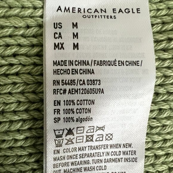 American Eagle NEW Long Weekend V-Neck Sweater In Green Size M - Picture 15 of 15